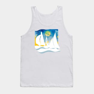 Abstract Nautical Sailing Regatta Tank Top